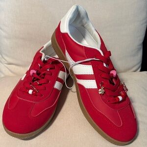 Madden Girl Red and White Sneakers